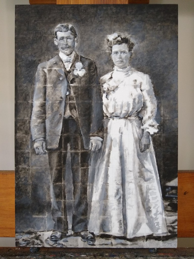 Oil painting portrait image.